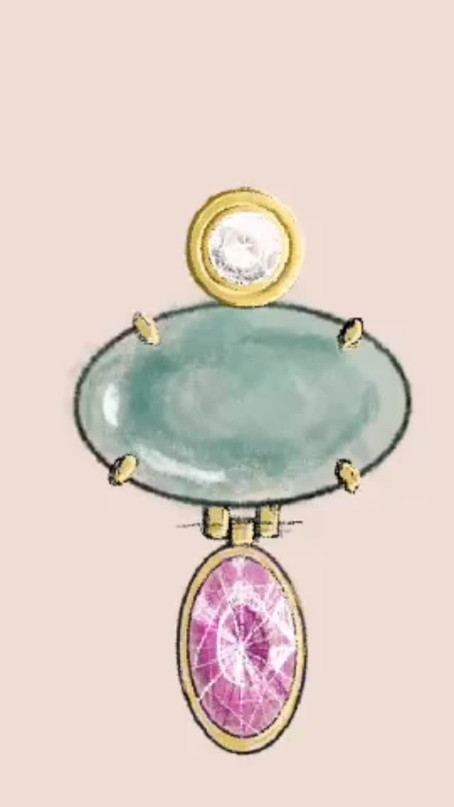 Dessin aquarelle original — bijou sur-mesure